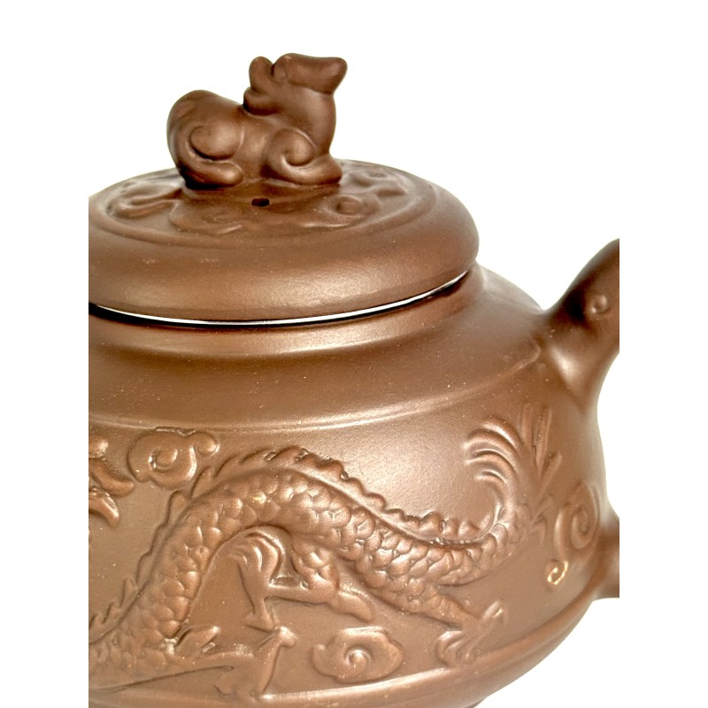 Чайник глиняний 780 мл "ДІЛУН-ДРАКОН", (СВІТЛИЙ)