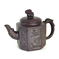 Чайник глиняний 580 мл "БАМБУКОВИЙ ДРАКОН" (ТЕМНИЙ)