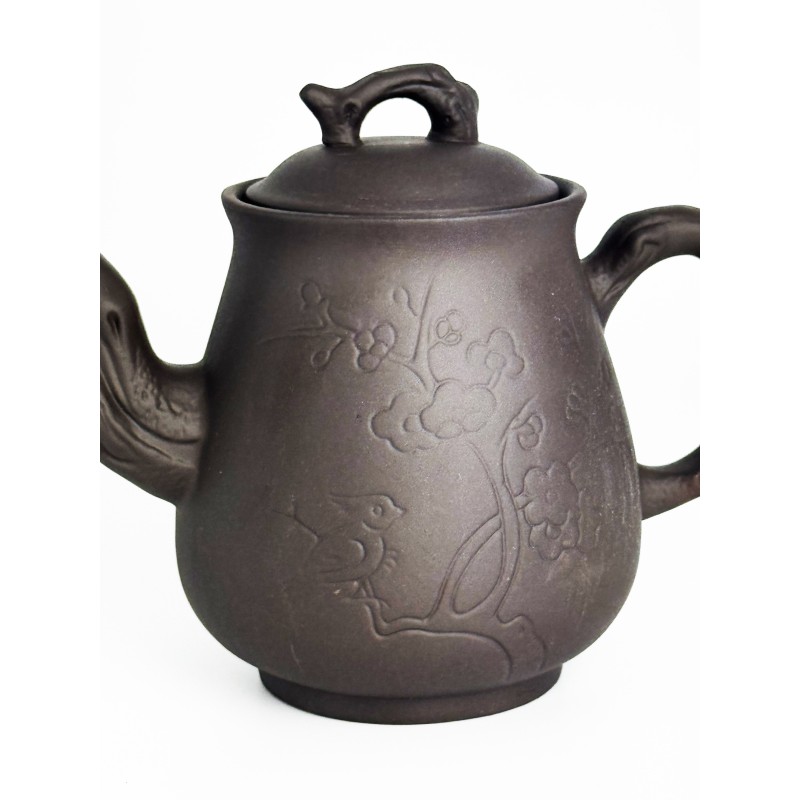 Чайник глиняний 750 мл "ПТАШКА" (ТЕМНИЙ)