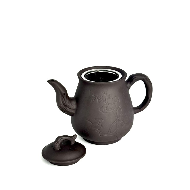 Чайник глиняний 750 мл "ПТАШКА" (ТЕМНИЙ)