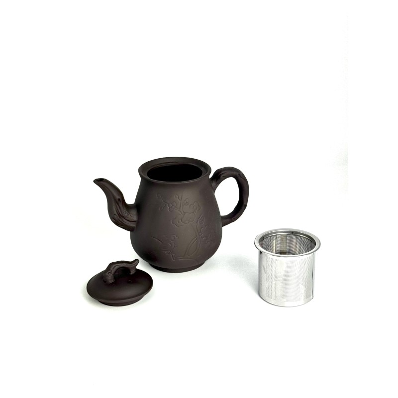 Чайник глиняний 750 мл "ПТАШКА" (ТЕМНИЙ)